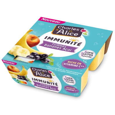 Visuel 3297760099147-Immunité Pommes Bananes Açaï x4